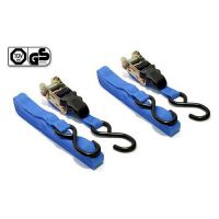 Popruh s ráčnou a háky,  TÜV, délka 4,5m, šířka 24mm, tažná síla 125 daN, sada 2ks 