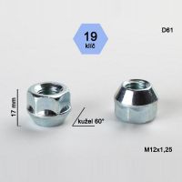 Kolová matice M12x1,25 s krátkou hlavou, kužel 