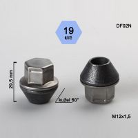 Kolová matice M12x1,5 uzavřená Ford, dosedací plocha kužel 