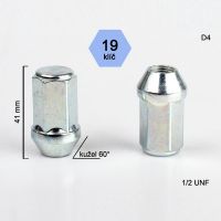 Matice 1/2 UNF kužel zavřená prodloužená, klíč 19; výška 41  