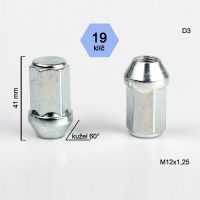 Matice M12x1,25 kužel zavřená prodloužená, klíč 19; výška 41  