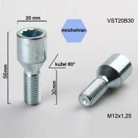 Šroub M12x1,25x30 kužel s vnitřním mnohohranem, průměr hlavy 20mm, výška 56  