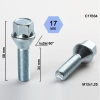 Šroub M12x1,25x34 kužel, klíč 17; výška 58  