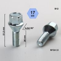 Šroub M12x1,5x26 kužel, klíč 17; výška 51,5 