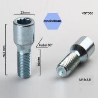 Šroub M14x1,5x50 kužel s vnitřním mnohohranem, průměr 23mm, výška 75,5  